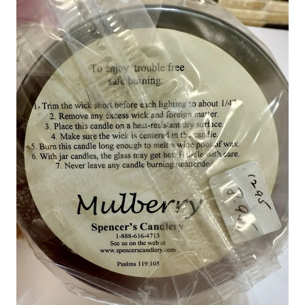 Vintage Spencer's Candlery Jar Candles Mulberry Fresh‎ Apple NOS Lot 2
